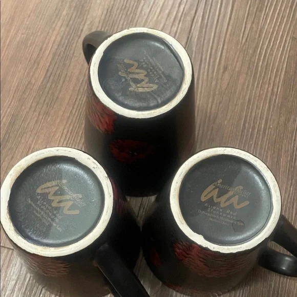 American Atelier Black and Red Floral Mug - Picture 4 of 6